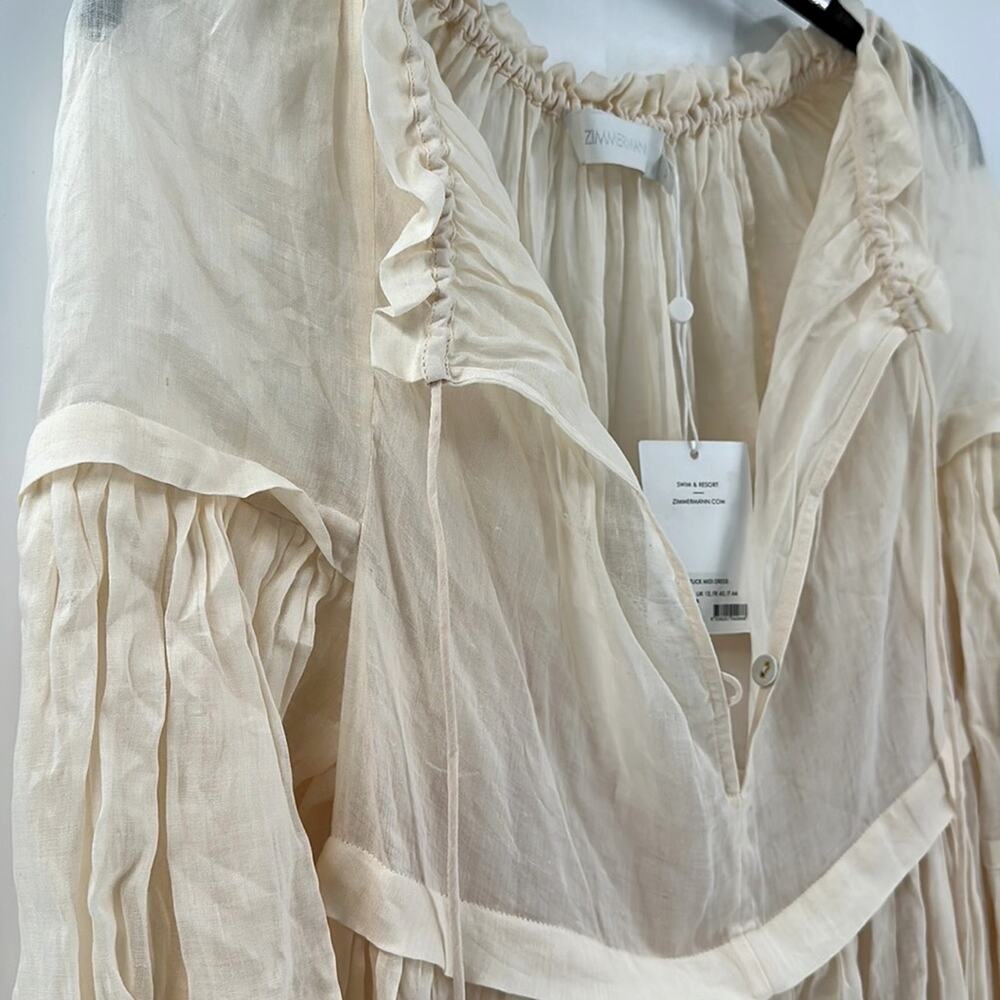 Zimmerman Moonshine Tuck Midi Dress | Size 8 - Picture 6 of 13